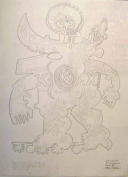 Work:&nbsp;Mark T. Smith Bull Sculpture (Black & White Drawing)