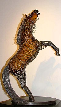 David Bennett - David Bennett Rearing Horse in Amber