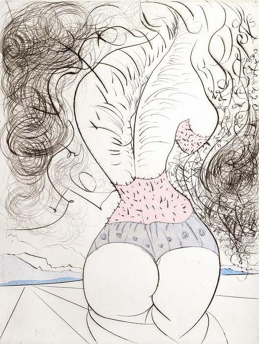 Salvador Dalí, Venus in Furs Suite: Leaf-Woman, 1969
Etching on Arches, 15 x 11 inches