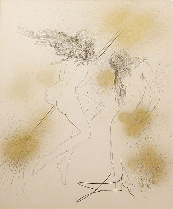 Salvador Dalí, Faust Suite: Witches with Broom, 1968 - 1969
Etching, 15 x 11 inches
