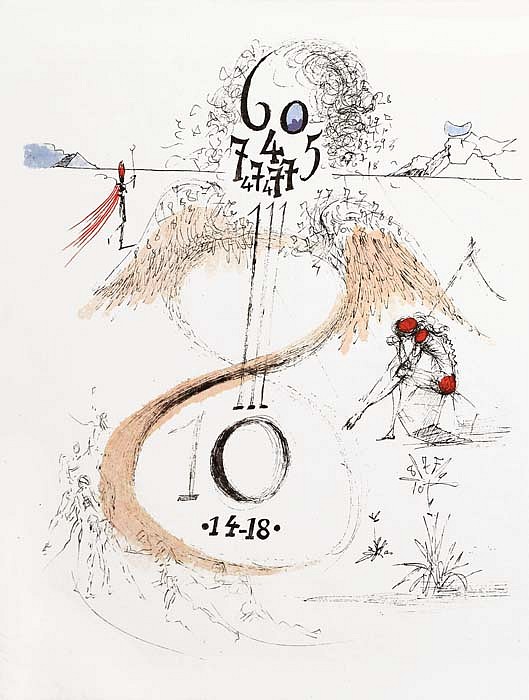 Salvador Dalí, Apollinaire Suite: The 1914 - 1918 War, 1967
Etching, 15 x 11 inches