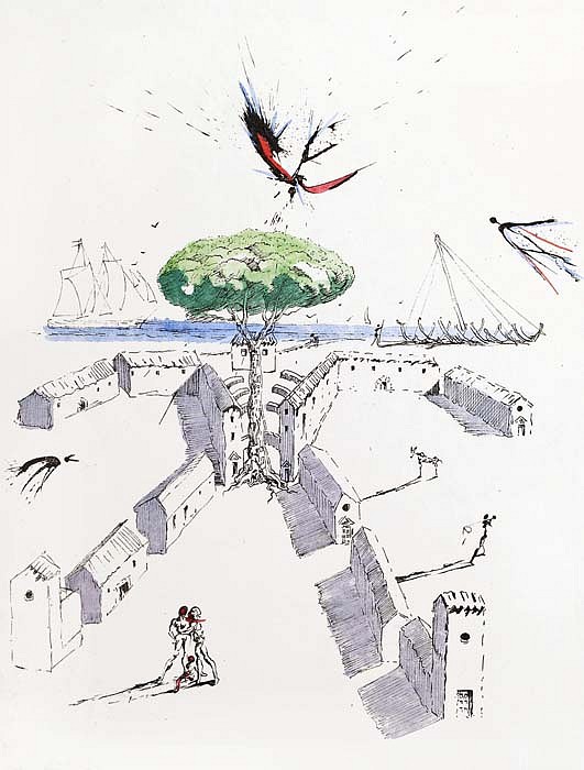 Salvador Dalí, Apollinaire Suite: The Beach at Sete, 1967
Etching, 15 x 11 inches