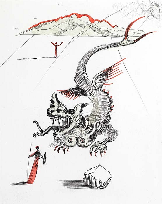 Salvador Dalí, Poems by Mao Ze Dong: The Dragon, 1967
Etching, 15 x 11 inches