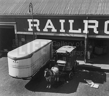 Andreas Feininger - Andreas Feininger Horse Drawn Wagon at Loading Platform, Port of New York