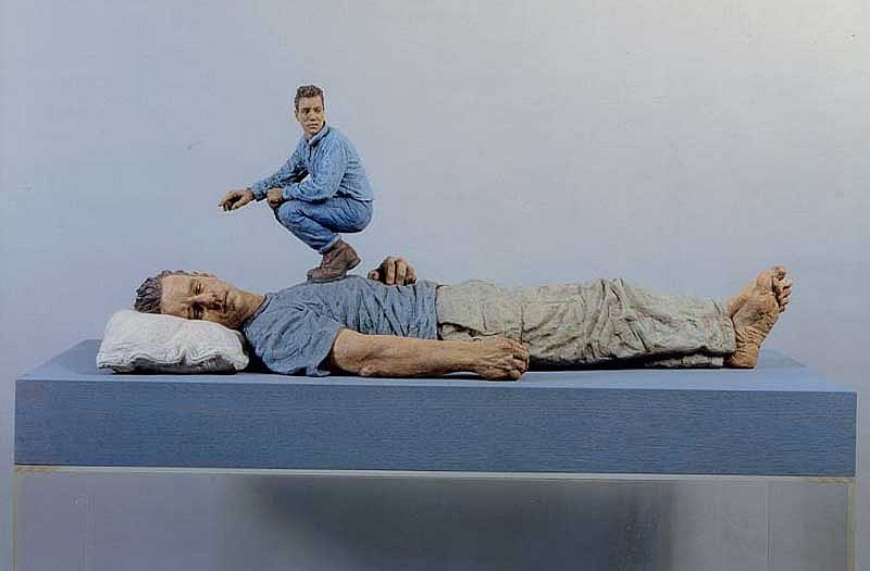 Sean Henry, Lying Man, 1999
Bronze, Oil Paint, Perspex & Wood, 49 inches