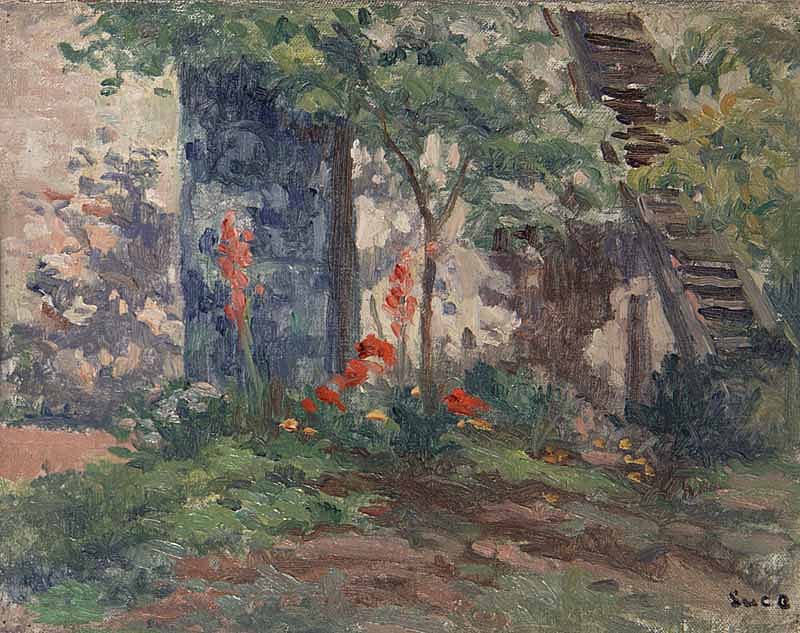Maximilien Luce, Le Jardin a Rolleboise
Original Oil on Canvas, 10 3/4 x 13 7/8 inches