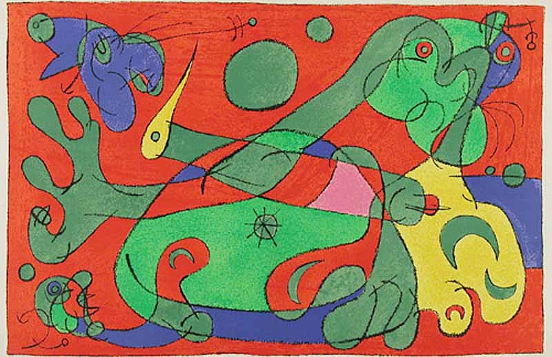 Joan Miró, X. Ubu Roi: La Guerre, 1966
Lithograph, 16 1/2 x 25 3/8 inches
