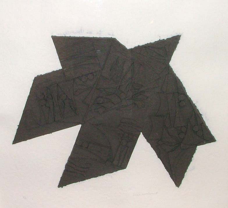 Louise Nevelson, Night Star, 1981
Dyed Cast Paper Relief, 32 3/8 x 36 inches