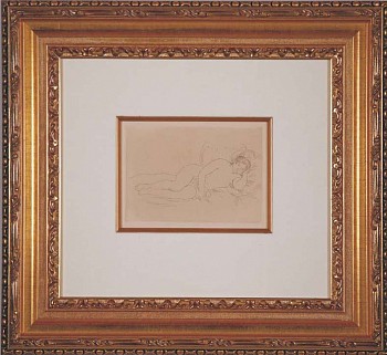 Pierre Auguste Renoir -&nbsp;Pierre Auguste Renoir Femme Nue Couch&eacute;e, Tourn&eacute;e a Droite, 14st Plate