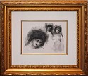 Pierre Auguste Renoir, La Pierre aux Trois Croquis
ca. 1904, Original Chalk and Brush Lithograph in Black Ink