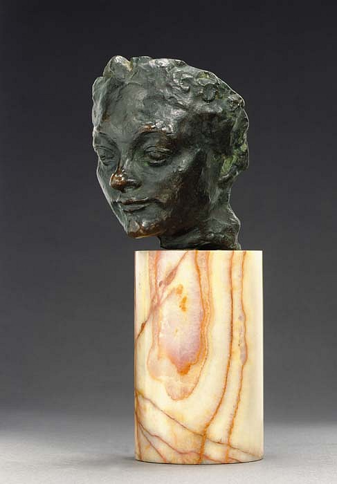 Auguste Rodin, Mask of a Woman with a Turned-up Nose, c. 1910-1915
Bronze Sculpture, 4 1/2 inches