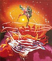 James Rosenquist, The Bird of Paradise Approaches the Hot Water Planet
1988 - 1989, Colored, Pressed Paper Pulp