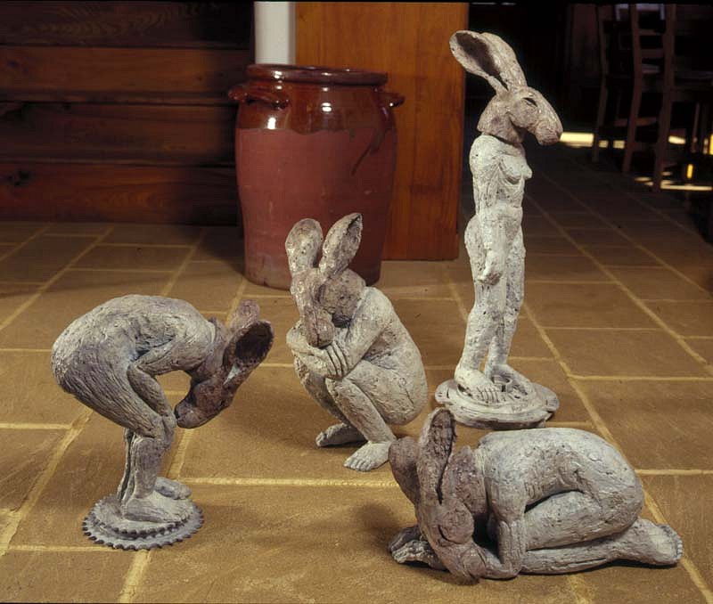 Sophie Ryder, Bending, Crouching, Kneeling, Standing Figures, 2003
Bronze Sculpture