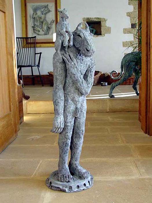 Sophie Ryder, Minotaur with Dog on Shoulder, 2002
Bronze Sculpture, 31 inches
