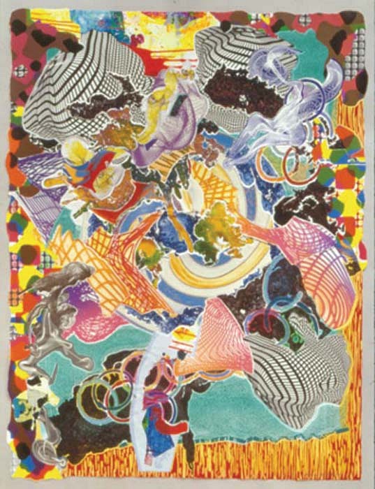 Frank Stella, Juam, 1997
Color Relief, Etching, Aquatint, Lithograph, Screenprint, Woodcut, Engraving on Two Sheets of TGL Handmade, Hand-Colored Paper, 78 3/8 x 59 7/8 inches