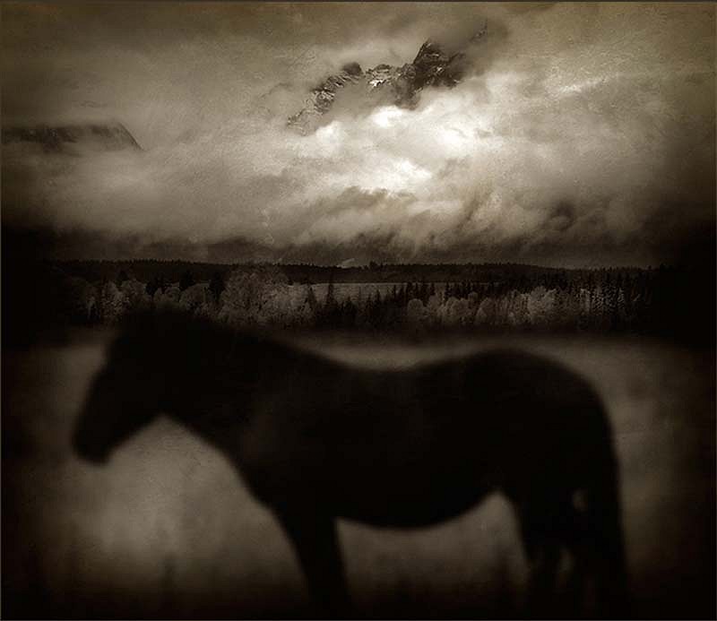 Jack Spencer, Dark Horse, Wyoming, 2005
Archival Pigment Print with Mixed Media Glaze, 36 x 41 inches