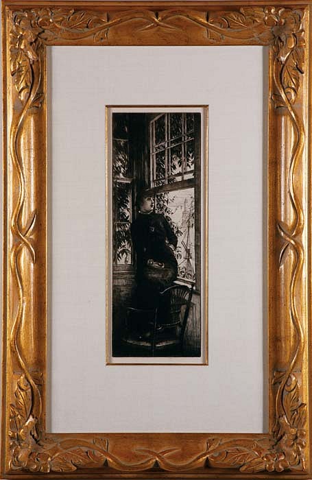 James Jacques Tissot, Au Bord de la Mer, ca. 1880
Etching and Drypoint, 14 15/16 x 5 7/16 inches