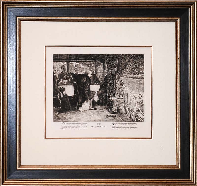 James Jacques Tissot, L'Enfant Prodigue: Le Veau Gras, 1882
Suite of 5 Etchings, 12 1/4 x 14 3/4 inches