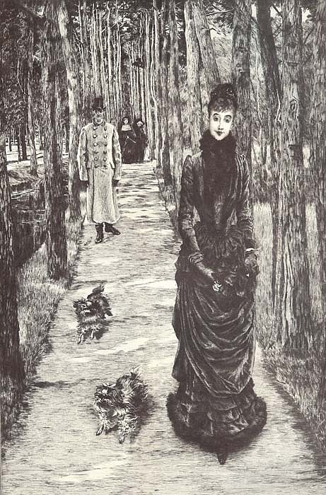 James Jacques Tissot, La Mystérieuse, 1885
Etching and Drypoint, 15 5/8 x 9 7/8 inches