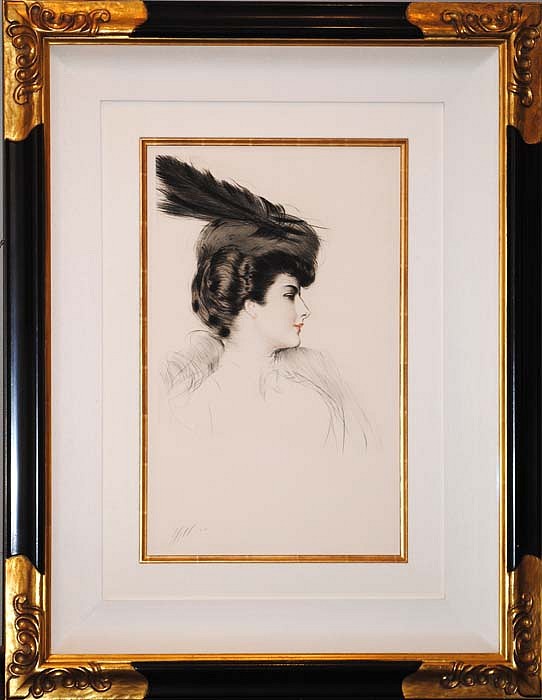 Paul César Helleu, La Dame a la Toque, ca. 1906
Drypoint in Color, 21 x 13 1/4 inches