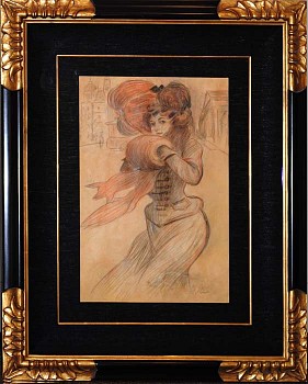 Paul C&eacute;sar Helleu -&nbsp;Paul C&eacute;sar Helleu Parisienne Street Scene