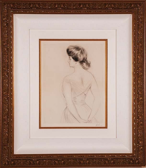 Paul César Helleu, La Femme du Dos (Woman from the Back), ca. 1900
Drypoint in Colors, 15 x 11 5/8 inches