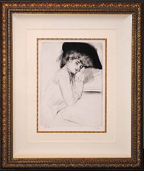 Paul C&eacute;sar Helleu -&nbsp;Paul C&eacute;sar Helleu Femme au Chapeau Noir