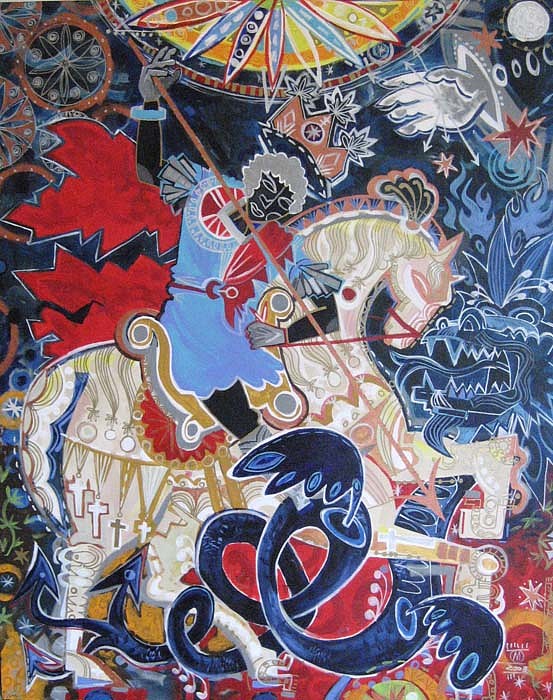Mark T. Smith, St. George and the Dragon, 2008
Mixed Media on Canvas, 60 x 48 inches