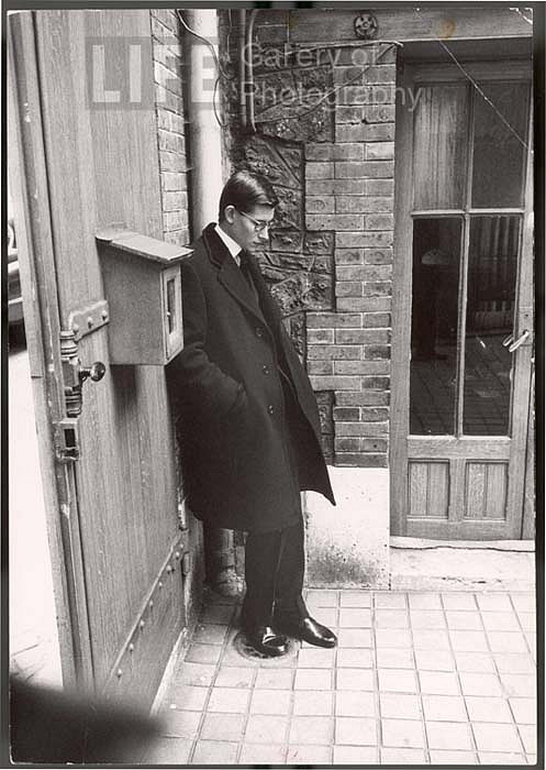 Loomis Dean, Yves Saint-Lauren Outside Church Where Dior's Funeral Was Held, 1957
Vintage Silver Gelatin Print, 9 1/2 x 13 1/2 inches
