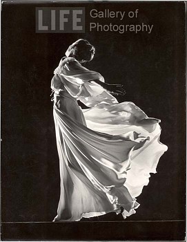 Gjon Mili -&nbsp;Gjon Mili Model with Billowing Light Colored Sheer Nightgown and Peignoir (Face not Seen)