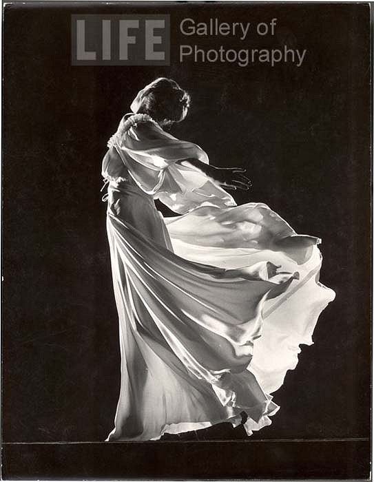 Gjon Mili, Model with Billowing Light Colored Sheer Nightgown and Peignoir (Face not Seen), ca. 1945
Vintage Silver Gelatin Print, 13 1/2 x 10 1/2 inches