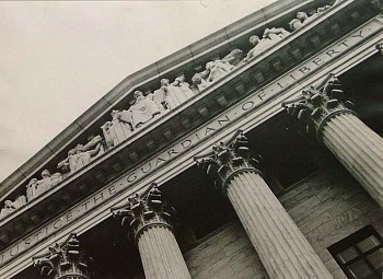 Margaret Bourke-White - Margaret Bourke-White View of Columns and Sculpted Frieze, Entrace of US Supreme Court Building