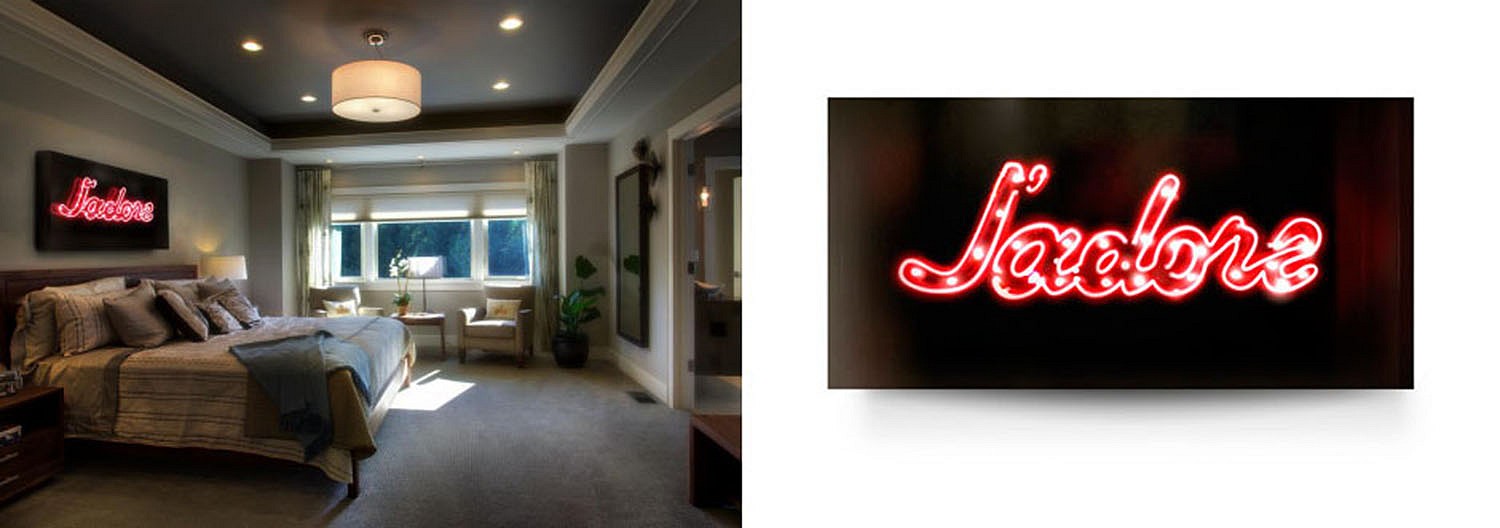 David Drebin, J'adore, 2013
Neon and LED Light Installation, 18 x 36 x 7.5 inches