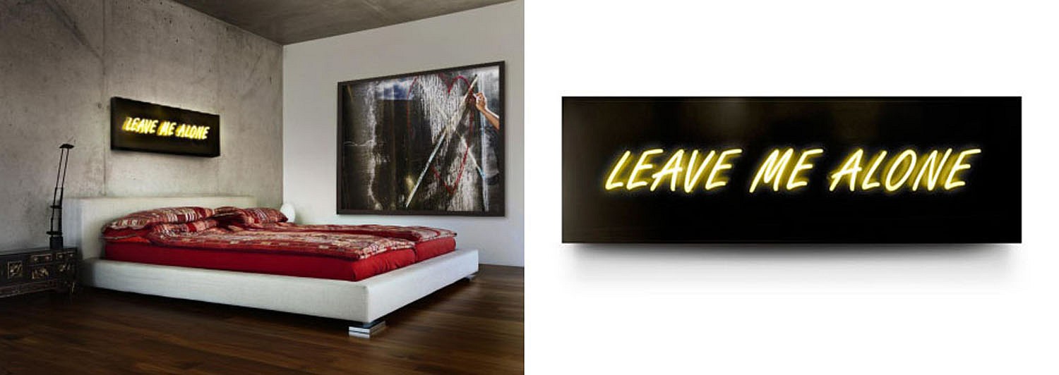 David Drebin, Leave Me Alone, 2013
Neon Light Installation, 18 1/2 x 57 1/2 x 6 inches