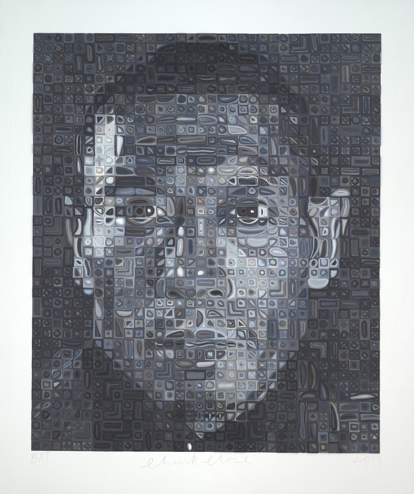 Chuck Close, Zhang Huan II, 2013
59 color silkscreen with airbrush, 57 1/8 x 48 1/2 inches