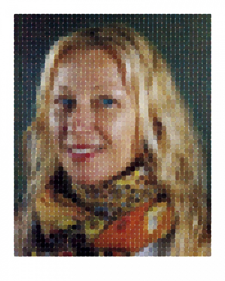 Chuck Close, Cindy (Smile), 2013
Archival Watercolor Pigment Print on Hahnemühle Rag Paper, 75 x 60 inches