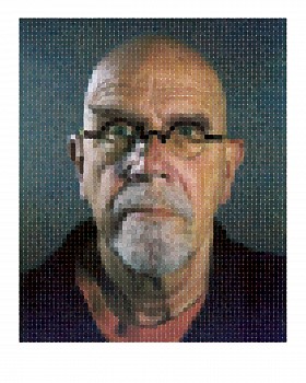 Chuck Close -&nbsp;Chuck Close Self-Portrait (Pink T-shirt)