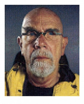 Chuck Close -&nbsp;Chuck Close Self-Portrait (Yellow Raincoat)