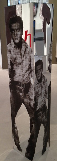 Alex G. Cao, Love You Tender, Kill Me Softly: Elvis vs Warhol, 2013
Mirrored Surface Sculpture, 60 x 12 x 12 inches