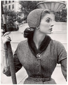 Nina Leen -&nbsp;Nina Leen Lady with Herring Bone Umbrella