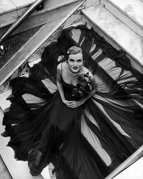 Nina Leen -&nbsp;Nina Leen Model Wearing Full Chiffon Skirt by Traina-Norell