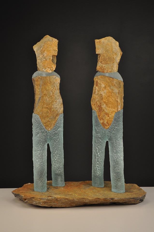 Thomas Scoon, Seeker 1 , 2018
Cast Glass and Granite Sculpture, 26 1/2 x 5 1/2 inches (figures); 23 x 14 x 2 inches (base)