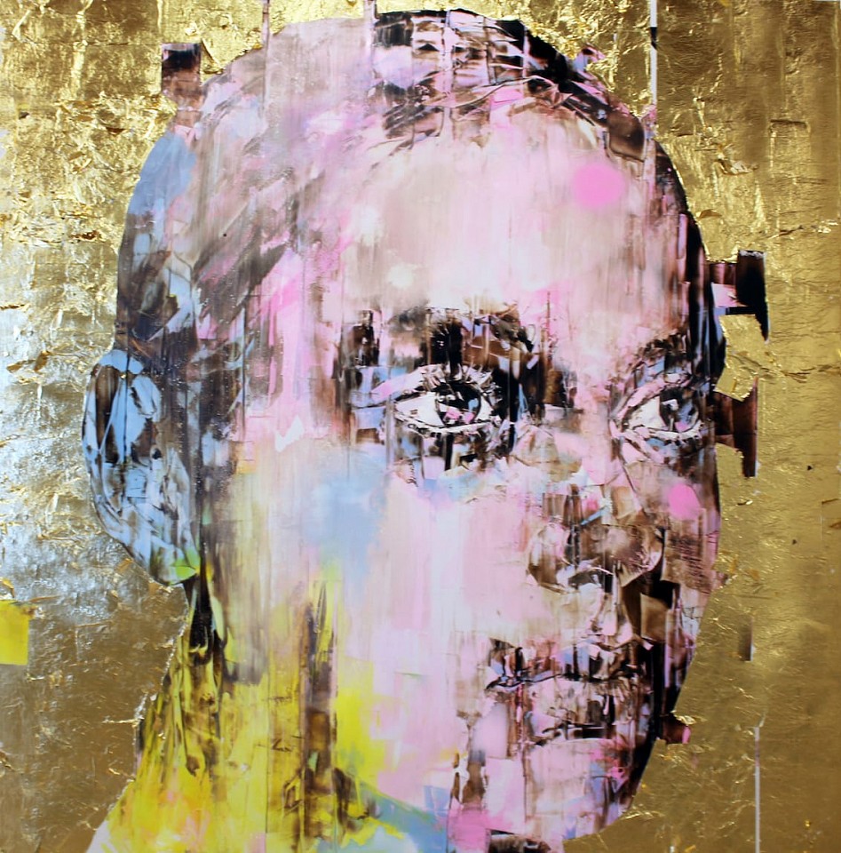 Marco Grassi, The Di-Gold Experience 190, 2020
Oil on Aluminum Dibond, Gold Leaf and Resin,  60 x 59 inches