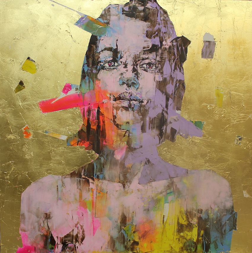 Marco Grassi, Di-Gold Experience 120-45, 2022
Oil on Aluminum Dibond, Gold Leaf, and Resin, 47 x 47 in.