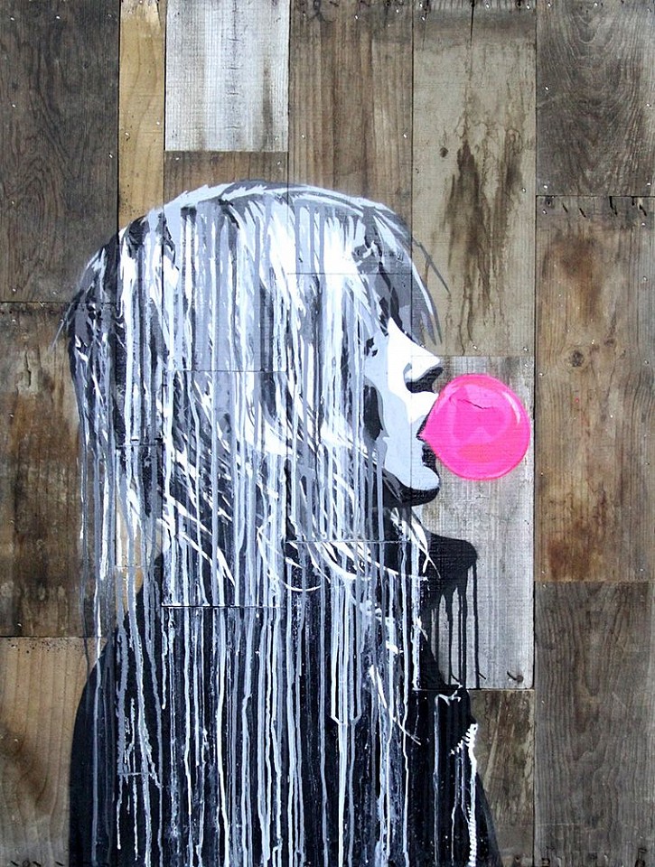 Hijack, Bubble Gum Girl (Wood), 2016
Stencil and Acrylic on Wood Panels, 41 x 31 in.