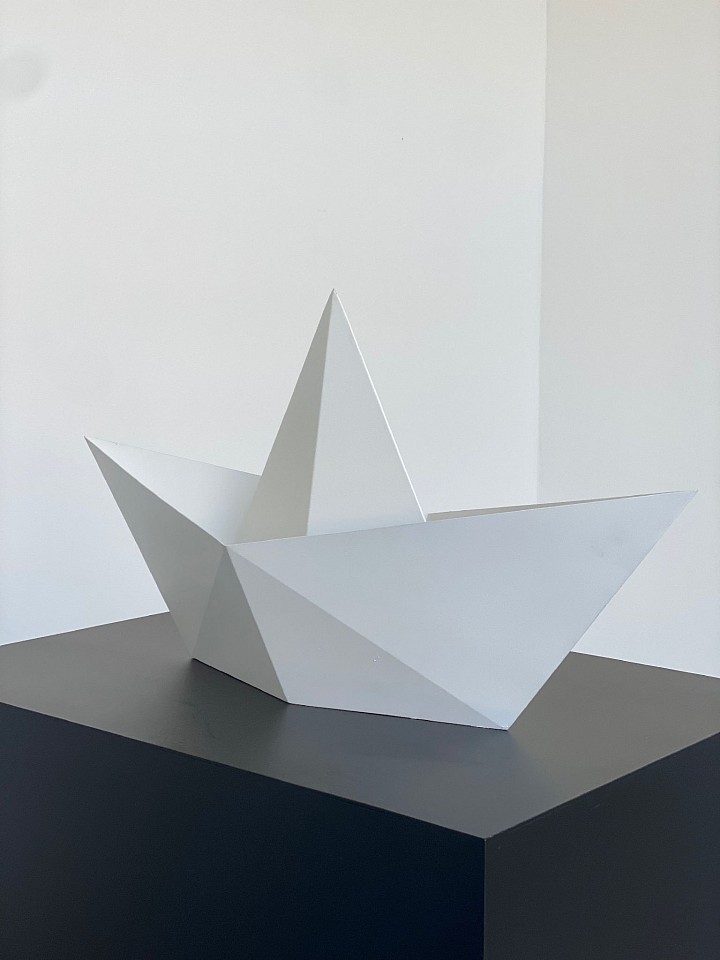 Daniele Sigalot, Paper Boat, 2022
Acrylic Varnish on Steel Sculpture, 52 x 27 1/2 x 25 1/2 in.