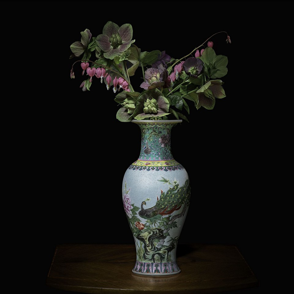T.M. Glass, Hellebores and Bleeding Hearts in a Chinese Vessel, 2018
Archival Pigment Print Mounted on Dibond, 42 x 42 in.