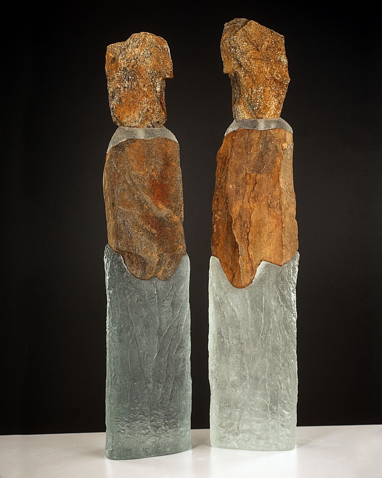 Thomas Scoon, Crystal Companions #1 & #2, 2018
Cast Glass and Granite Sculpture, 31 1/2 x 6 1/2 x 5 in.