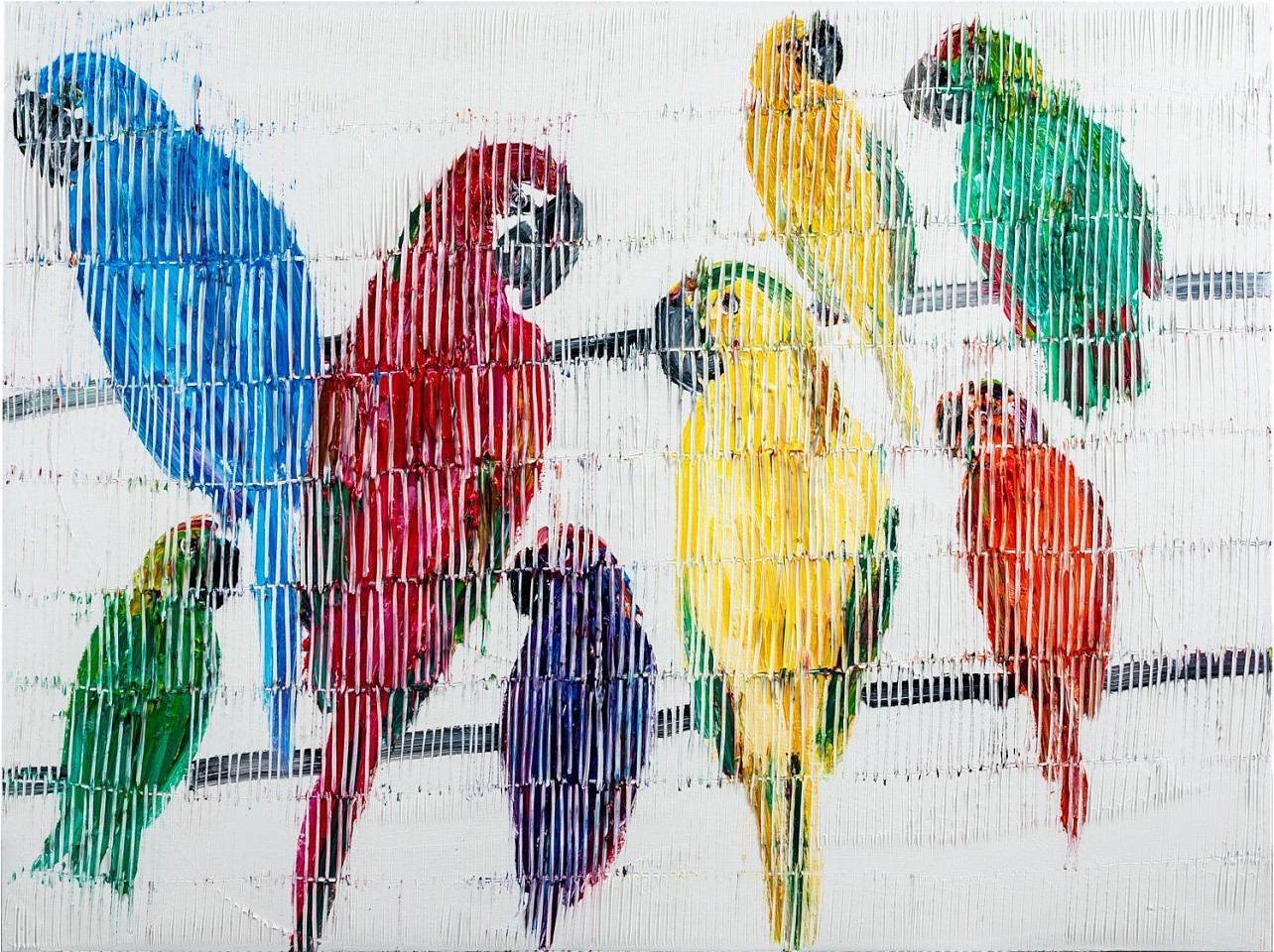 Hunt Slonem, Macaws & Amazon Aviary, 2023
Oil on Canvas, 36 x 48 in.