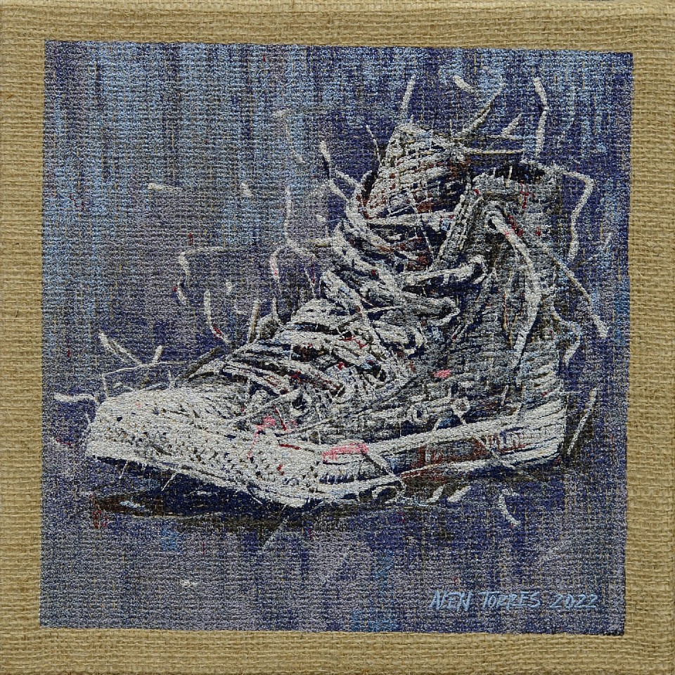 Alexi Torres, Converse (Blue), 2023
Thread on Canvas, 12 x 12 in.